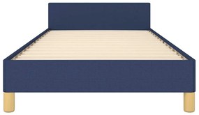 Estrutura cama c/ cabeceira sem colchão tecido 90x200 cm azul