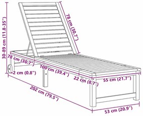 Espreguiçadeiras 2 pcs Madeira Sólida de Acácia