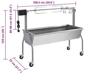 Churrasqueira com espeto e motor eléctrico