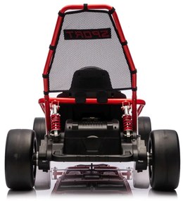 Kart elétrico para Crianças 24 V TORNADO Gokart Função Drift, Rodas espuma plástica EVA, assento couro ecológico vermelho