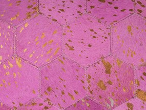 Tapete redondo em pele genuína rosa ⌀ 140 cm ZEYTIN Beliani