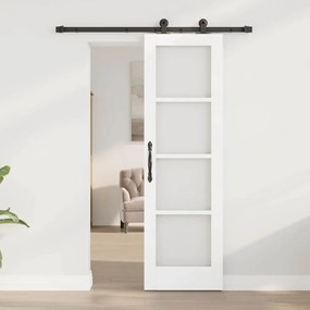 Porta Deslizante vidaXL com Conjunto de Ferragens "ORKDAL" Branca 61x1