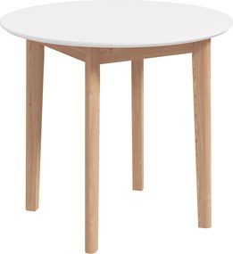 HOMCOM Mesa de Jantar Mesa de Cozinha Mesa Redonda, Design escandinavo, 75 cm x 75 cm x 76 cm, Branco + Natural | Aosom Portugal