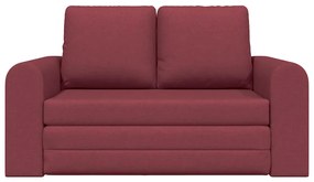 Sofá Cama de Chão 2-em-1 Vermelho Vinho 148x71x83 cm Tecido
