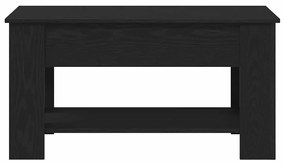 Mesa de Café de Carvalho Preto - 101x49x52 cm Feita de Madeira Reforça