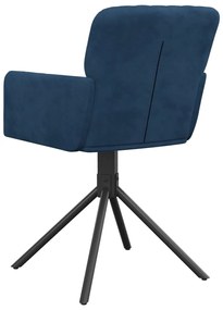 Cadeiras de jantar giratórias 2 pcs veludo azul