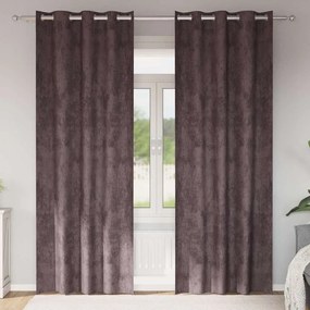 vidaXL Cortinas de Veludo 2 pcs com Ilhós Castanho 225x140 cm