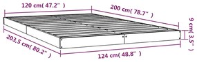 Estrutura de cama 120x200 cm madeira de pinho maciça