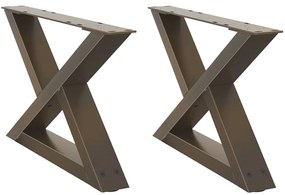 Pés para mesa de centro 2 peças aço natural 50x(30-31,3) cm aço