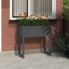 vidaXL Vaso/floreira 78x40x81 cm pinho maciço cinzento
