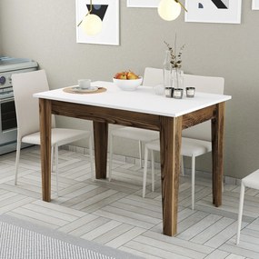 Mesa de Cozinha Kiev – Nogueira/Branco – 110x75x72 cm
