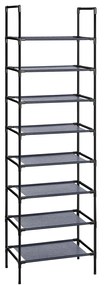 SONGMICS Sapateira de 4 níveis, conjunto de 2 organizadores de sapatos com estrutura de metal, camada de tecido não tecido, para corredor, quarto, sala de estar, 45 x 28 x 80 cm, cinza LSR044G02
