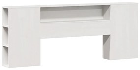 Cama com estante sem colchão 200x200 cm pinho maciço branco