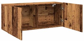 Móvel de parede para TV 100x30x41 cm madeira velha