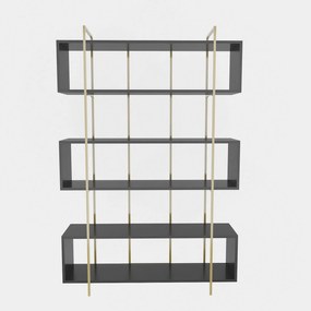 Estante Bruti – Antracite &amp; Ouro – 120x180x29,6 cm