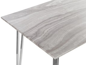 Mesa de jantar com efeito mármore e pernas prateadas 120 x 70 cm GREYTON Beliani
