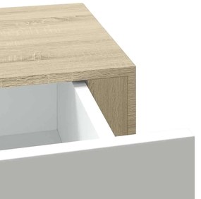 Prateleira de parede c/ gaveta MDF 60x23,5x10cm carvalho/branco