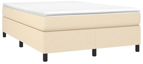 Estrutura de cama sem colchão 140x200 cm tecido cor creme
