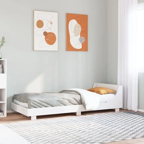 Estrutura de cama com cabeceira 90x190 cm pinho maciço branco