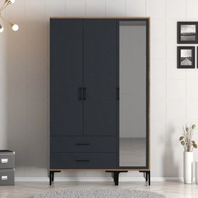Roupeiro Kumsal RT – Nogueira Antracite – 120x47,5x201,4 cm