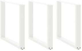 Pés para mesa de jantar em formato de U, 3 peças, branco, 90x (72-73)