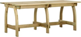 318405 vidaXL Mesa de jardim 220x74x75 cm madeira de pinho impregnada