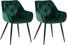 Conjunto de 2 cadeiras de sala de jantar Cassis 56 x 81 x 58 cm Verde
