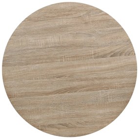 Mesa bistrô MDF e aço redonda 80x75 cm cor de carvalho