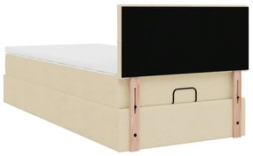 Cama otomana com colchão 90x200 cm tecido creme