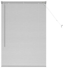 Persiana de Janela com cortinas Manual Prata 80 x 130 cm Alumínio