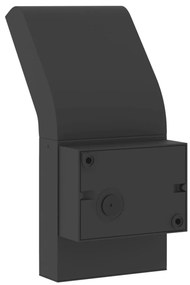 Candeeiros parede LED exterior c/ sensor 2 pcs alumínio preto
