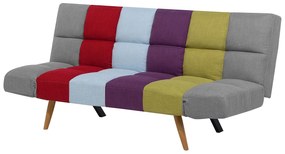 Sofá-cama de 3 lugares em tecido patchwork multicolor INGARO Beliani