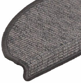 Tapetes de escada autoadesivos 15 pcs 65x21x4cm cinzento e bege