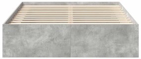 Estrutura de cama king 150x200 cm cinza cimento