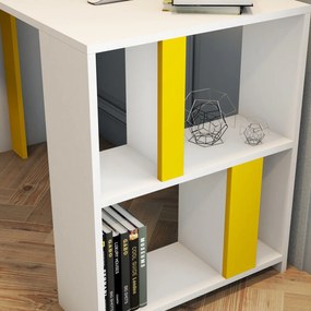 Secretária Lima – Branco/Amarelo – 120x75,4x60 cm