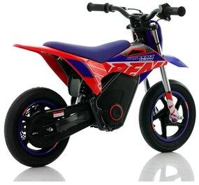 Mini moto eléctrica velocidade até 13 Km/h C/Limitador RFN Warrior Kids SX-E150 150W 12/12” Supermotard Azul e Vermelho