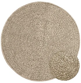 vidaXL Tapete ZIZUR Beige Ø 90 cm aspeto de juta interior e exterior