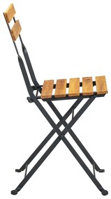 Cadeira de bistrô dobrável 4 pcs madeira de acácia maciça