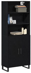 Highboard vidaXL Carvalho Negro 69.5x34x180 cm Madeira de Engenharia