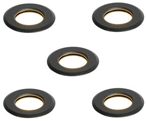 Conjunto de 5 focos de chão modernos pretos incluindo LED IP67 - Linsey