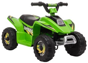 HOMCOM Quadriciclo Elétrico para Crianças de 18-36 Meses Quadriciclo a Bateria 6V com Avance e Retrocesso 72x40x45,5cm Verde