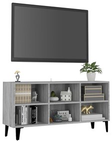 Móvel de TV com pernas em metal 103,5x30x50 cm sonoma cinzento