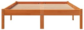 Cama sem colchão 120x200 cm madeira pinho maciça castanho-mel