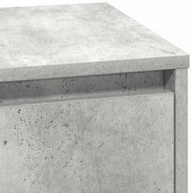 Mesas de cabeceira com luzes LED 2 pcs Cinza Concreto 39x34,5x50 cm