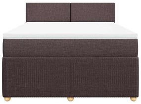 Cama com molas/colchão 140x190 cm tecido castanho-escuro