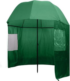 vidaXL Guarda-chuva pesca, verde, 300x240 cm