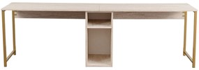 Secretária Twin Study Desk – Travertine Gold – 240 cm x 74 cm x 60 cm