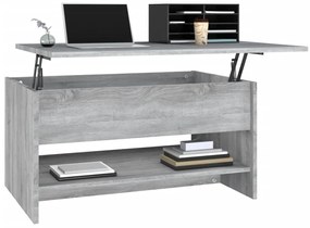 Mesa de centro 80x50x40 cm derivados de madeira cinzento sonoma