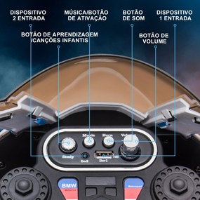 HOMCOM Mota Elétrica BMW HP4 para Crianças Acima de 18 Meses Mota de B