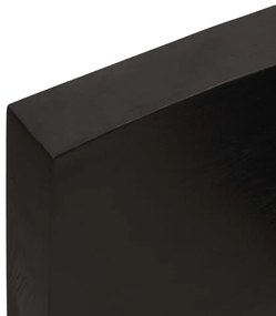 Tampo de mesa com bordas vivas maciço tratado castanho-escuro
